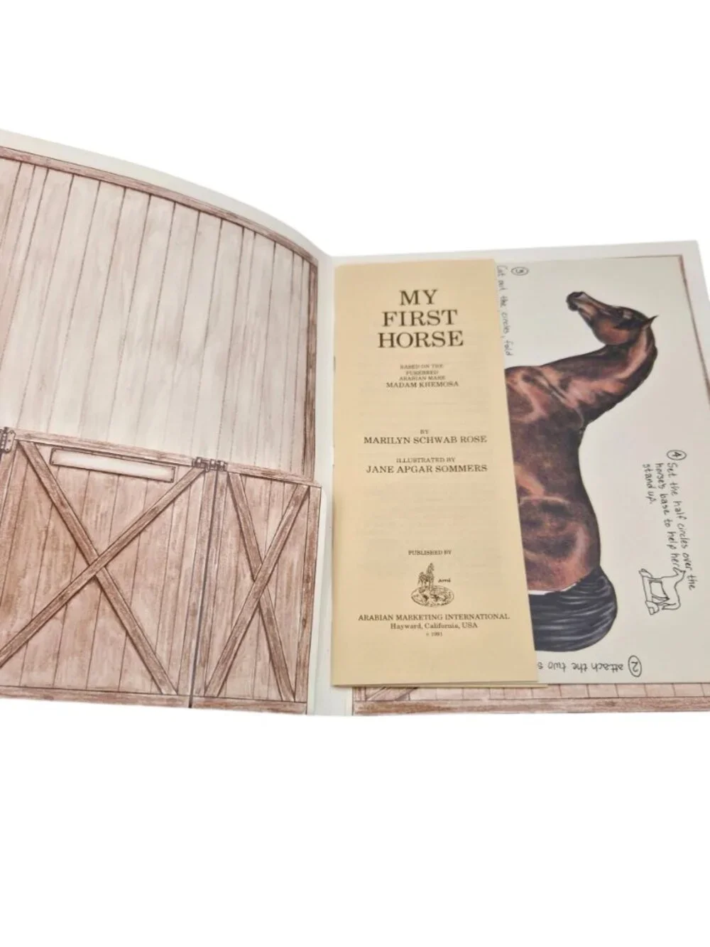 First Edition My First Horse Paper Doll Kit Uncut Madam Khemosa Arabian Stable